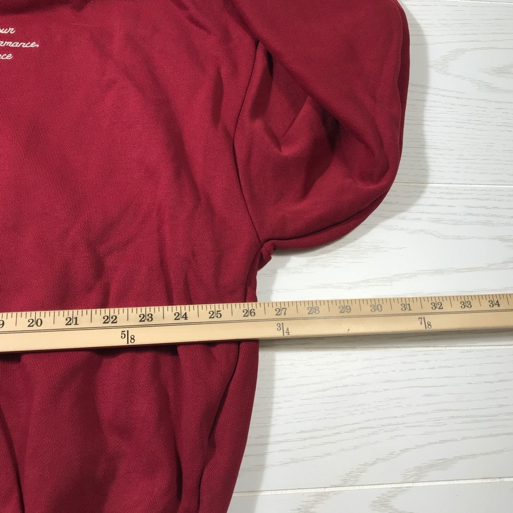 New Under Armour Icon Heavyweight Terry Hoodie Men L Red Embroidered Oversized - Picture 6 of 16